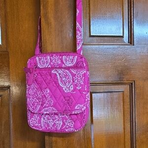 Vera Bradley Pink Quilted Crossbody Mini Hipster Bag Stamped Paisley Print